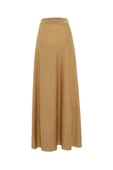 Styleboom X Peraluna MARILYN SKIRT Simli Maxi Boy Beli Bağcıklı Kadın Triko Etek - Altın - 10