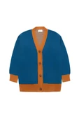 Peraluna JOSEPHINE CARDIGAN V Yaka Jakarlı Geniş Kesim Organik Pamuk-Yün Karışım Kadın Triko Hırka - Multi - 7