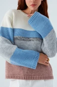 Peraluna MINA PULLOVER Çizgili Bol Kesim Kadın Triko Kazak - Multi thumbnail 3