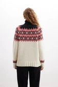 Styleboom X Peraluna COTSWOLD FAIR ISLE PULLOVER Balıkçı Yaka Baklava Desen Kazak Kadın Triko Kazak - Ekru Multi - 5