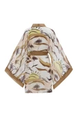 Peraluna SAHRA KIMONO Güneş Desenli 90 CM Şifon Yazlık Kadın Kimono - Kahve/Bej - 8