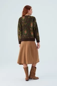 Peraluna FIORI PULLOVER Çiçek Desenli Crop Kadın Triko Kazak - Çok Renkli - 9