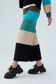 Peraluna SASHA TROUSER Geniş Çizgili Simli Kadın Triko Pantolon - Multi - 4