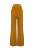 Peraluna VIOLA TROUSERS Ribana Örgü Bel Lastikli Kadın Triko Pantolon - Olive - 7