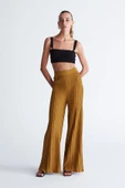 Peraluna VIOLA TROUSERS Ribana Örgü Bel Lastikli Kadın Triko Pantolon - Olive - 1