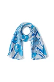 Peraluna AZUL PAREO Çiçekli Dalga Desen 140X140 CM Şifon Pareo & Eşarp - Mavi - 2