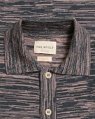 Far Afield VELZY CARDIGAN-TWISTED YARN Bisiklet Yaka Kısa Kol %100 Organik Pamuk Melanj Erkek Triko Hırka - Lacivert - 3