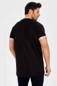 Peraluna Kol Ucu Baskılı Uzun Erkek T-Shirt - Siyah - 6
