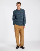 Far Afield DIETER KNIT Bisiklet Yaka Standart Kesim %100 Organik Pamuk Melanj Erkek Triko Kazak - Yeşil Multi - 1