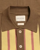 Far Afield VELZY CARDIGAN-PICCHI STRIPED Bisiklet Yaka Kısa Kol %100 Organik Pamuk Çizgili Erkek Triko Hırka - Kahve Multi - 3