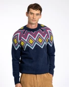 Far Afield MIYUKI KNIT Bisiklet Yaka Reglan Kol Erkek Triko Kazak - Lacivert Melanj - 2