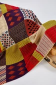 Peraluna Pamuklu Çift Kişilik Patch Battaniye - MULTI RENK - 5