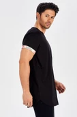 Peraluna Kol Ucu Baskılı Uzun Erkek T-Shirt - Siyah - 4