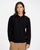 Far Afield KIER KNITTED POLO Polo Yaka Standart Kesim Yün Karışım Erkek Triko Kazak - Siyah - 2