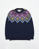 Far Afield MIYUKI KNIT Bisiklet Yaka Reglan Kol Erkek Triko Kazak - Lacivert Melanj - 5
