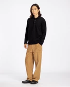 Far Afield KIER KNITTED POLO Polo Yaka Standart Kesim Yün Karışım Erkek Triko Kazak - Siyah - 1