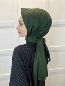 Shecarf Dikişli Penye Şal, Yüksek Gramaj, Özel Üretim, 4 Mevsim 00991  KOYU ZÜMRÜT thumbnail 3