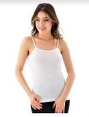 SEHER YILDIZI 0061 BAYAN RİBANA İP ASKILI ATLET 6 ADET   3XL BEYAZ - 1