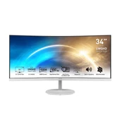 Msı Pro Mp341cqw 34" 3440 X 1440 (Qhd) Va 4Ms 100Hz 21:9 Professional Beyaz Kavisli Monitör - 1