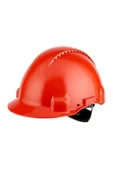 3M G3000NUV-RD Madenci Bareti, Uvicator, Mandallı, Havalandırmalı, Plastik Ter Bantlı, Kırmızı Renk - 1