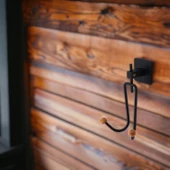 Yapışkanlı Siyah Metal Uzun Çatal 2'li Askılık Sağlam Banyo Lavabo Aparat Bornoz Havlu Asma Askı thumbnail 7