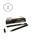 Gıpta Fineliner Ince Keçe Uçlu Kalem 0,4 Mm Karton Kutu Üçgen Siyah (12 Li Paket) - 1
