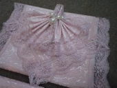 Gold Dantelli Masa Örtüsü Takımı 26 parça Pudra Pembe - 1