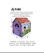 KOLİX Büyük Boy Xxl Karton Boyama Evi Eğitici Ve Öğretici Oyun Evi Oyun Çadırı - 4