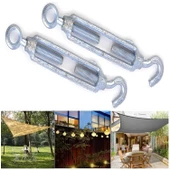 2 Adet Çektirme 5mm Çelik Halat Gerdirme Çelik Kanca Gergi Demiri Yük Halat Gerdirme Gerdirme Kanca - 4