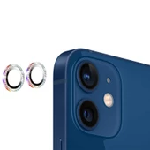 Apple iPhone 11 Taşlı Kamera Lens Koruyucu Çerçeveli Koruyucu - 12