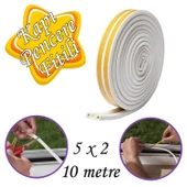 5x2=10 Metre Kapı Pencere Bandı Beyaz Fitili Yapışkanlı Soğuk Izolasyon Bant - 1