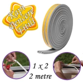 1x2=2 Metre Kapı Pencere Bandı Gri Fitili Yapışkanlı Soğuk Izolasyon Bant - 1