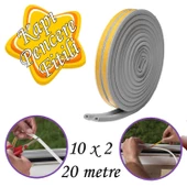 10x2=20 Metre Kapı Pencere Bandı Gri Fitili Yapışkanlı Soğuk Izolasyon Bant - 1