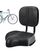 Sırt Destekli Bisiklet Selesi Koltuğu Arkalıklı Ayarlamalı Geniş Elektrikli Bisiklet Koltuk Siyah - 1