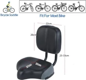 Sırt Destekli Bisiklet Selesi Koltuğu Arkalıklı Ayarlamalı Geniş Elektrikli Bisiklet Koltuk Siyah - 2