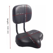 Sırt Destekli Bisiklet Selesi Koltuğu Arkalıklı Ayarlamalı Geniş Elektrikli Bisiklet Koltuk Siyah - 8