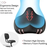 Sırt Destekli Bisiklet Selesi Koltuğu Arkalıklı Ayarlamalı Geniş Elektrikli Bisiklet Koltuk Siyah - 7