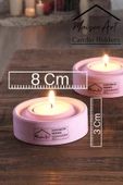 Holder | 3'Lü Set Mumluk | Tea Light Mumluk Seti | Dekoratif Şamdan Mumluk - 6