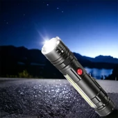 El Feneri Şarjlı P50 Led Işıldak Kamp Lambası Gece Uzun Menzil Aydınlatma 3800 Lümen Beyaz Işık thumbnail 7