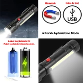 El Feneri Şarjlı P50 Led Işıldak Kamp Lambası Gece Uzun Menzil Aydınlatma 3800 Lümen Beyaz Işık thumbnail 3