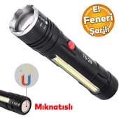 El Feneri Şarjlı P50 Led Işıldak Kamp Lambası Gece Uzun Menzil Aydınlatma 3800 Lümen Beyaz Işık thumbnail 1