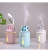 Tüp Şeklinde Hava Nemlendirici - Mini Fan + Led Lambalı Set PEMBE - 3