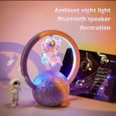 Manyetik Astronot Tasarımlı Bluetooth Hoparlör Gece Lambası Şarjlı Dokunmatik - 3