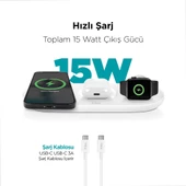 Ttec 15W 3in1 İphone, Apple Watch ve Airpod ile Uyumlu Kablosuz Şarj Aleti, İphone X,11,12,13,14,15 Serisi ile Uyumlu - 2