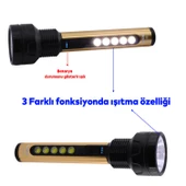 El Feneri Şarjlı Led Işıldak Kamp Lambası 1800 Mah Gece Aydınlatma 5 W 3 W Beyaz Işık - 2
