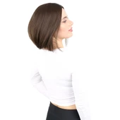 Kahkülsüz Düz Kısa Fiber Sentetik Peruk - Açık Kahve thumbnail 2