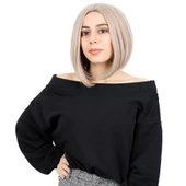 Kahkülsüz Düz Kısa Fiber Sentetik Peruk - Küllü Bebek Sarı thumbnail 1