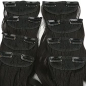 Fiber Sentetik Dalgalı 8 Parça Çıt Çıt - Kahverengi thumbnail 2