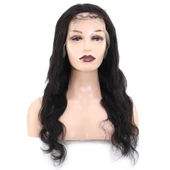 Front Lace Gerçek Tül Peruk Dalgalı  - Doğal - 65-70cm thumbnail 1