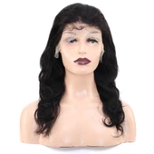 Front Lace Gerçek Tül Peruk Dalgalı  - Doğal - 55-60cm thumbnail 1